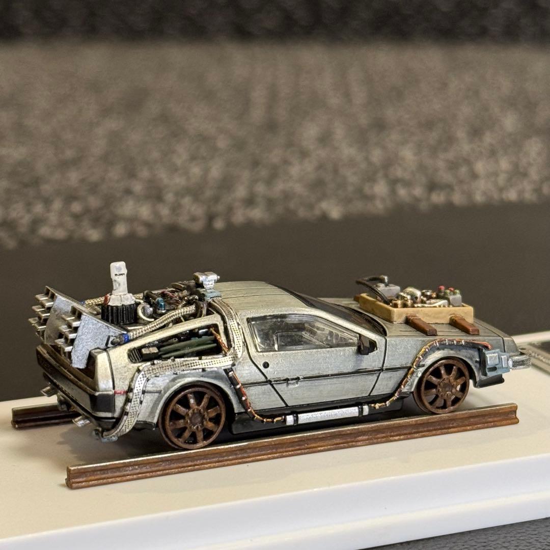 デロリアン カスタム品 1/64 MJモデル バックトゥザフューチャー レール