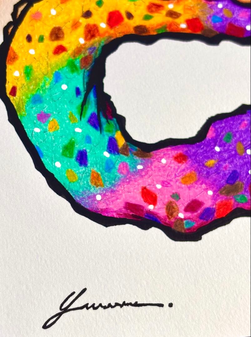 釣*主様 「 未来を切り開く虹龍 」｜絵画 原画 抽象画 絵 動物画 ドローイン