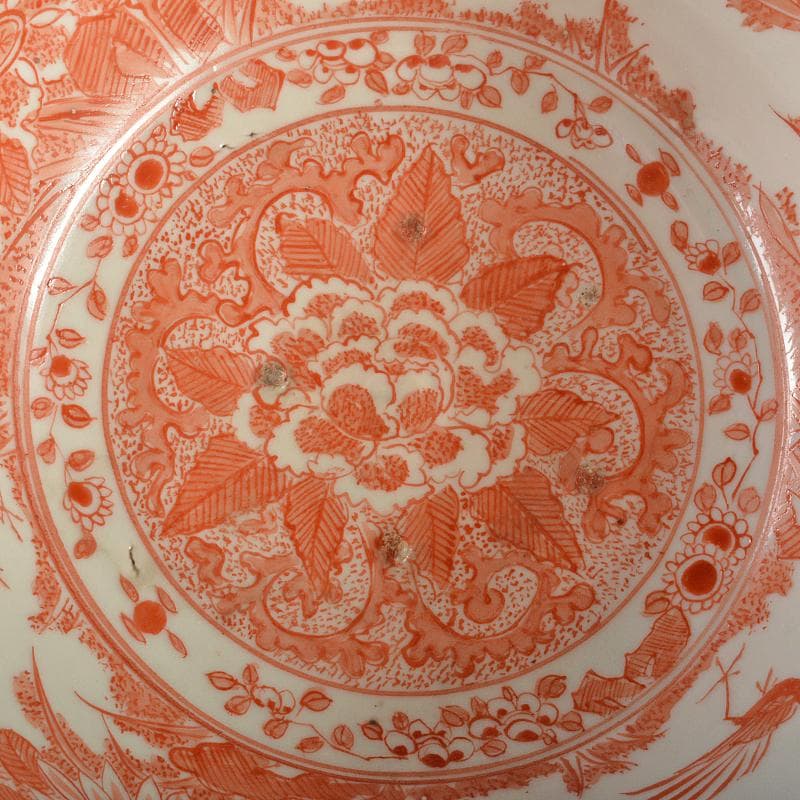 九谷焼　古九谷　宮本窯　赤絵　花文鉢　時代箱　C　R6538B