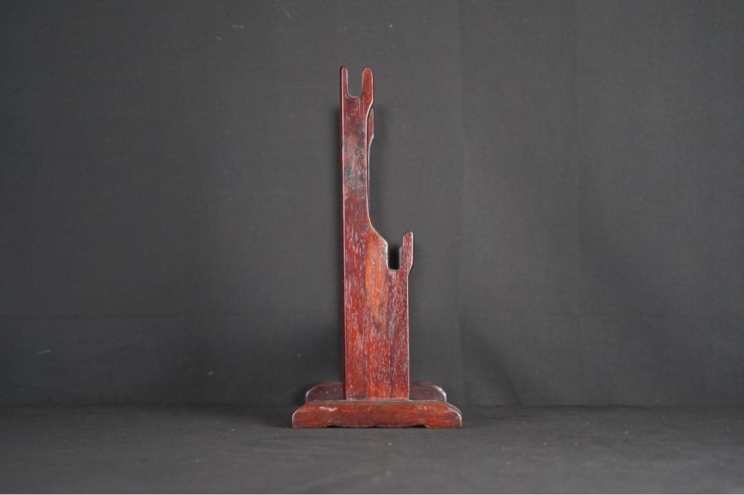 唐木花梨 唐草花透かし 二振掛用 刀掛け 武具 刀装具