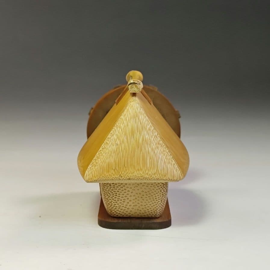 イ744 香合『加州　清水晃樹』『大名竹　水車　葛屋　香合　共箱』茶道具