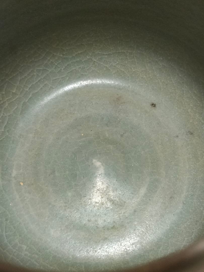 高麗青磁　湯呑　白黒象嵌　李朝　朝鮮美術　時代物骨董アンティーク