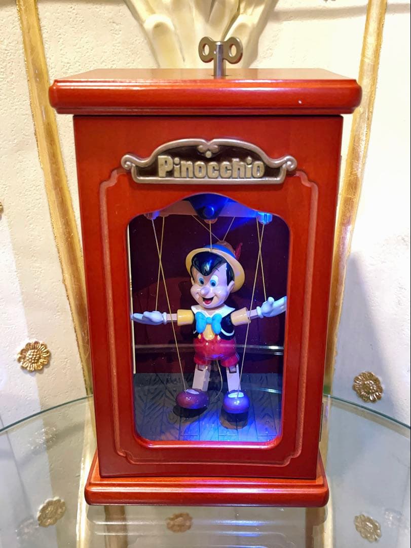 激レア ディズニー ピノキオ マリオネット オルゴール ライト 置物 入手困難