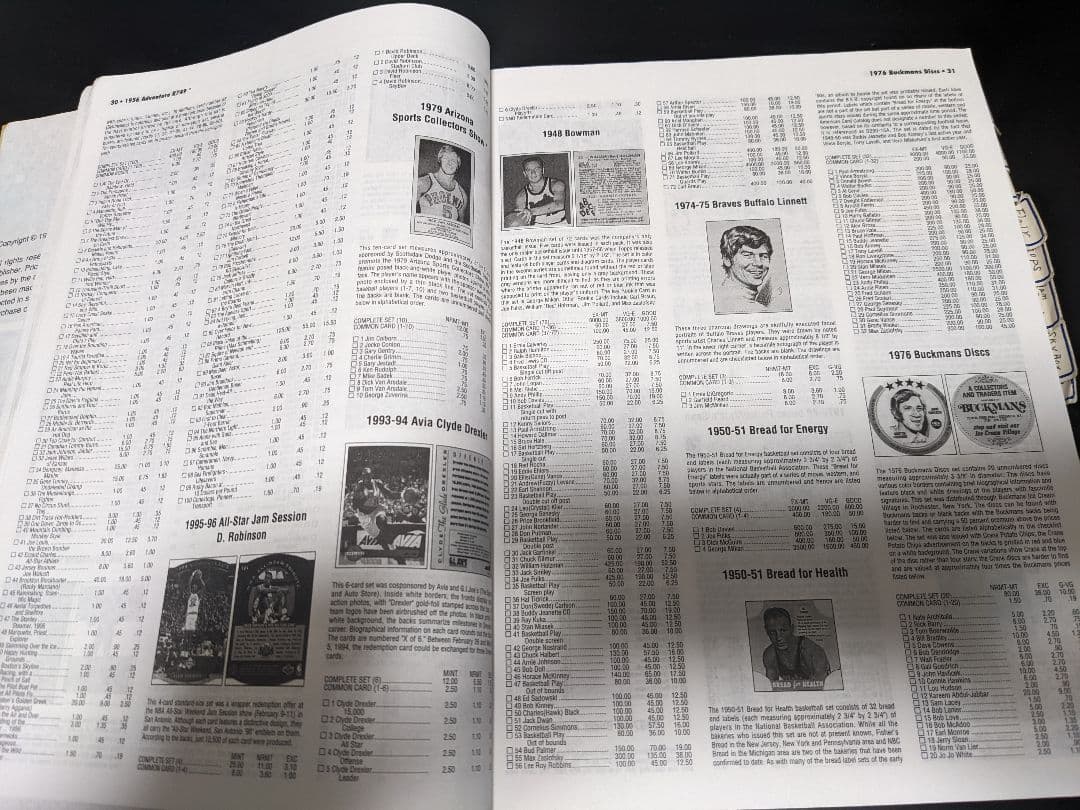 美品▼NBA▼「BECKETT（ベケット）」1996年以前の年間プライスガイド