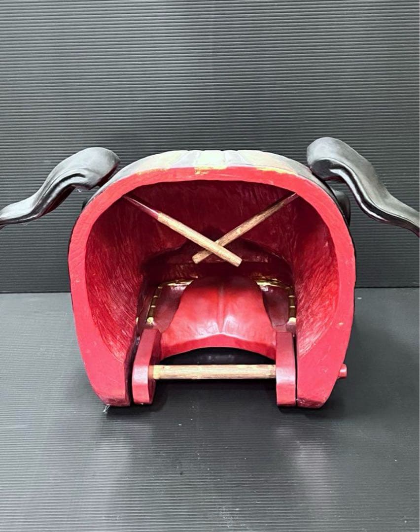 獅子頭　獅子舞　木製獅子頭　特大サイズ　３０センチ越え　獅子頭置物　魔除け置物