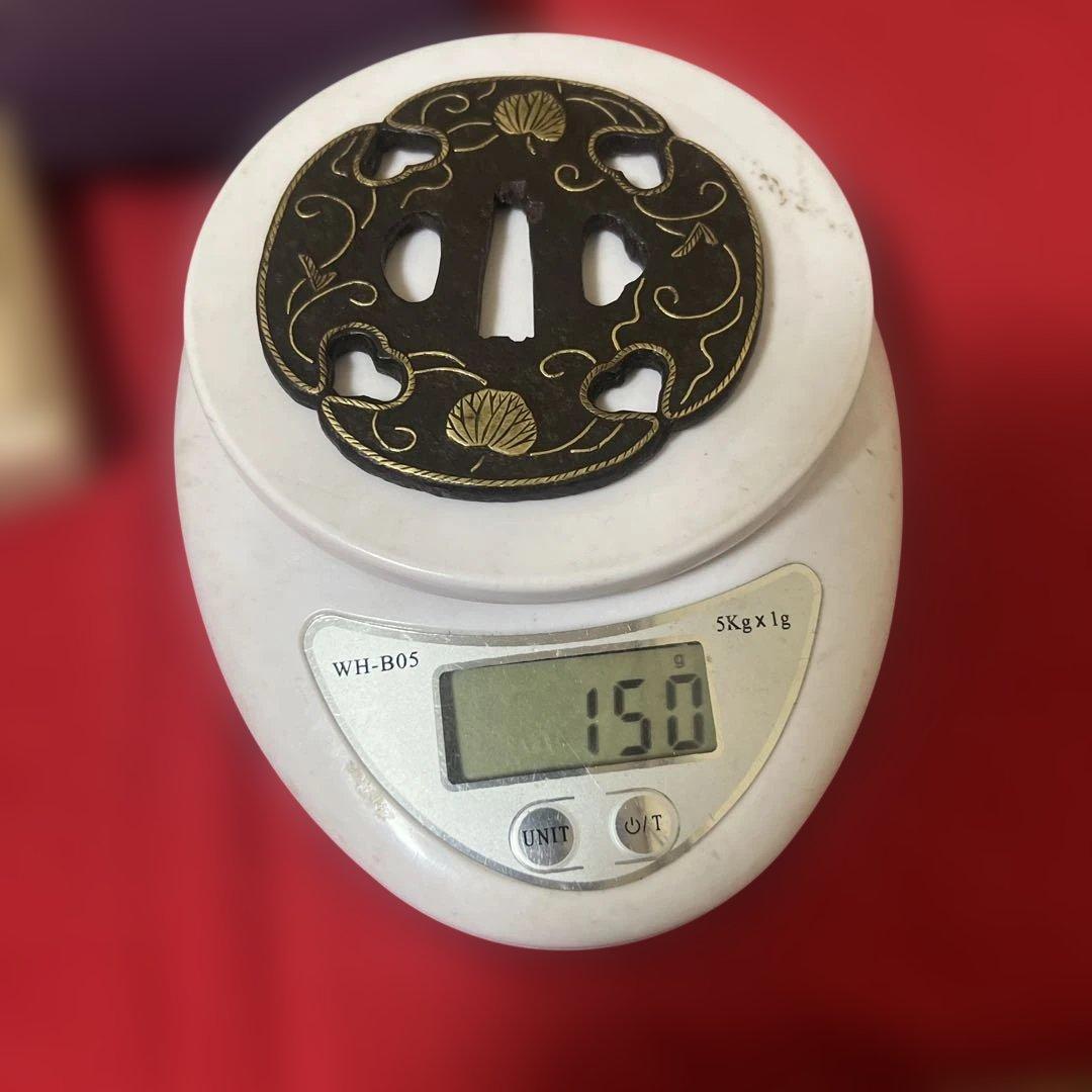 美術品・アンティーク・コレクション 武具 逸品　江戸時代　鉄地　象嵌　鍔