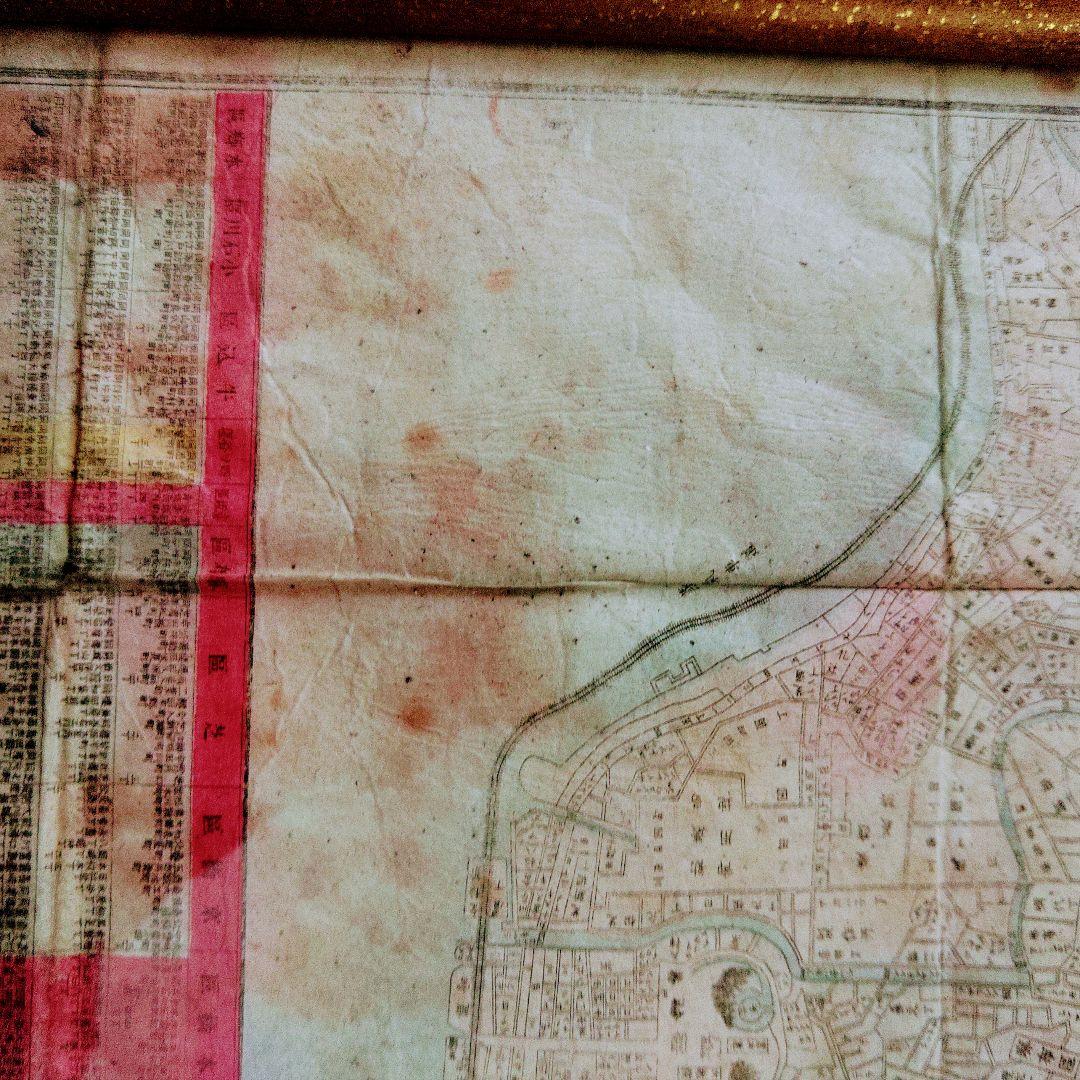 ■明治21年明開東京区分御絵図　アンティーク印刷物