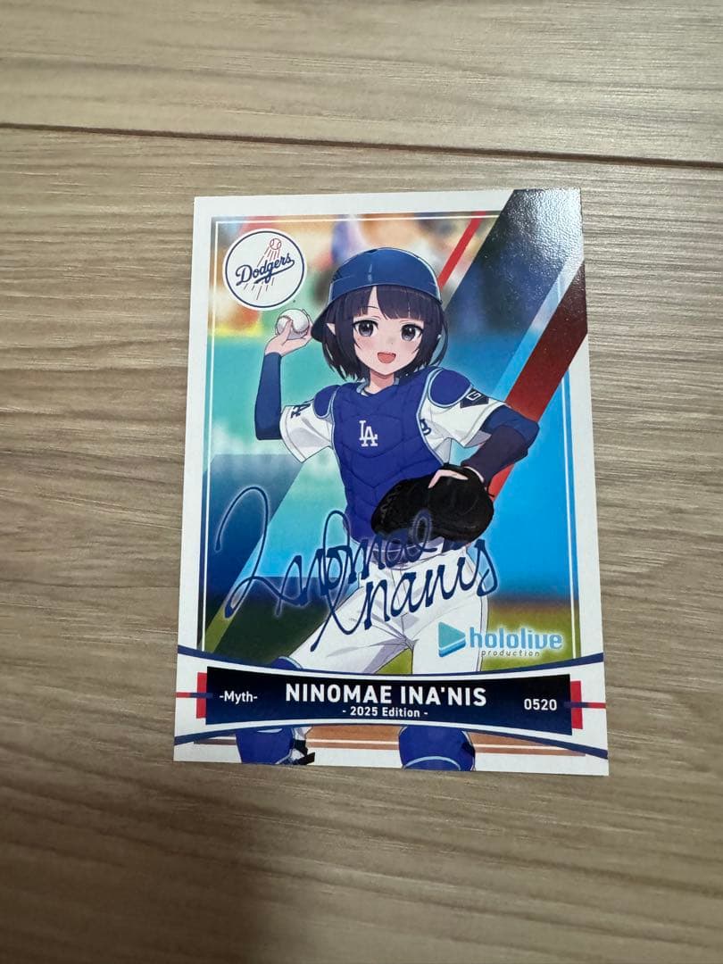 K*様 25年ホロライブ×ドジャース　7/5限定配布カード　サイン入り3枚セット