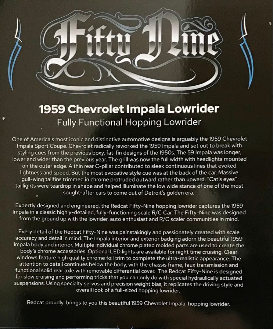 Redcat 1959 シボレー インパラ ローライダー 新品未開封 ハイドロ