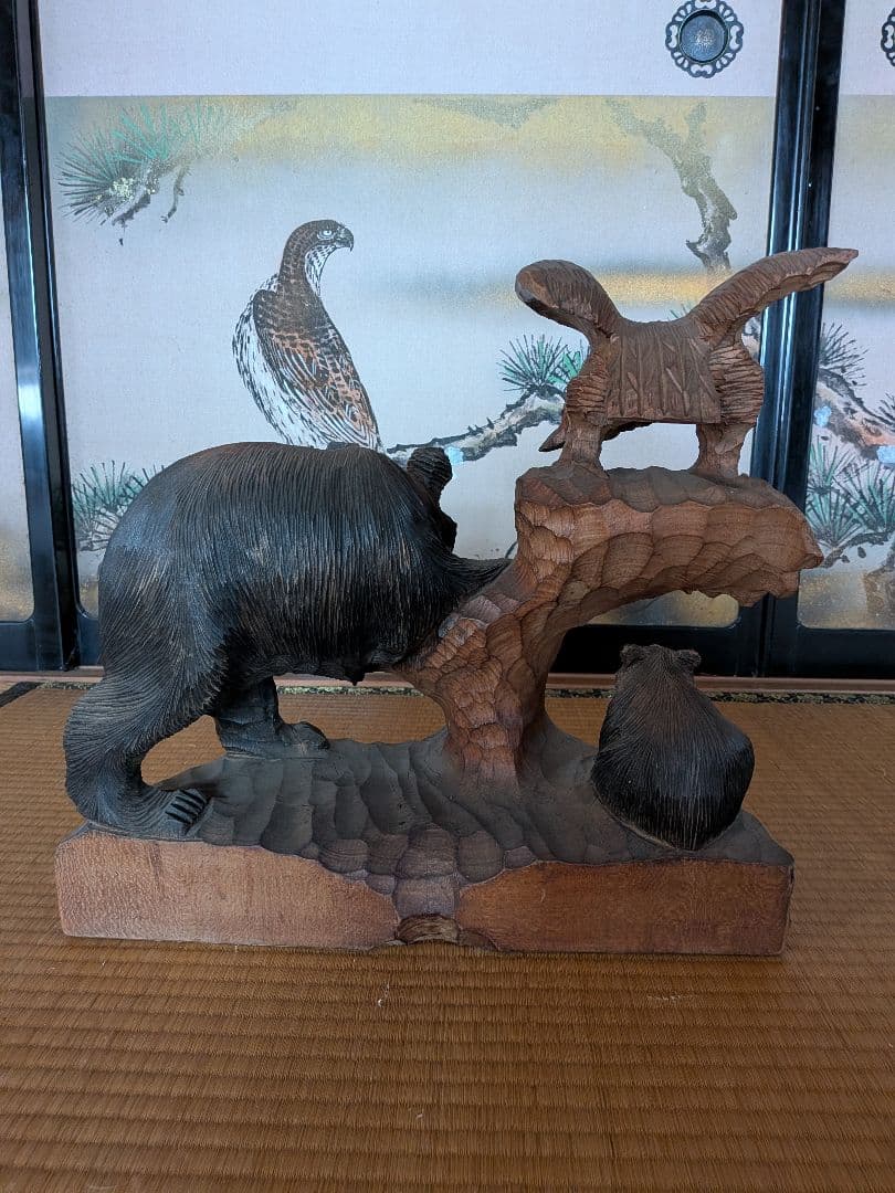 木彫り熊　工芸品　昭和レトロ