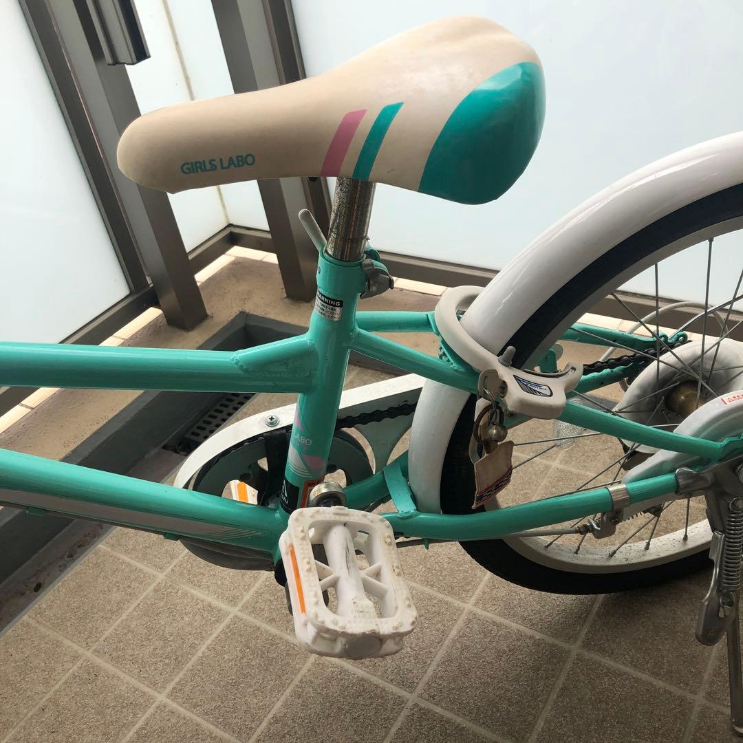 （豊中市曽根引き取り）GIRLS LABO ミントグリーン 子供用自転車