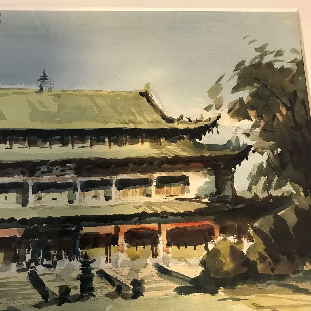 値下げ　平山郁夫画伯と共に中国で作画した中国人水彩画家　陳芸作品