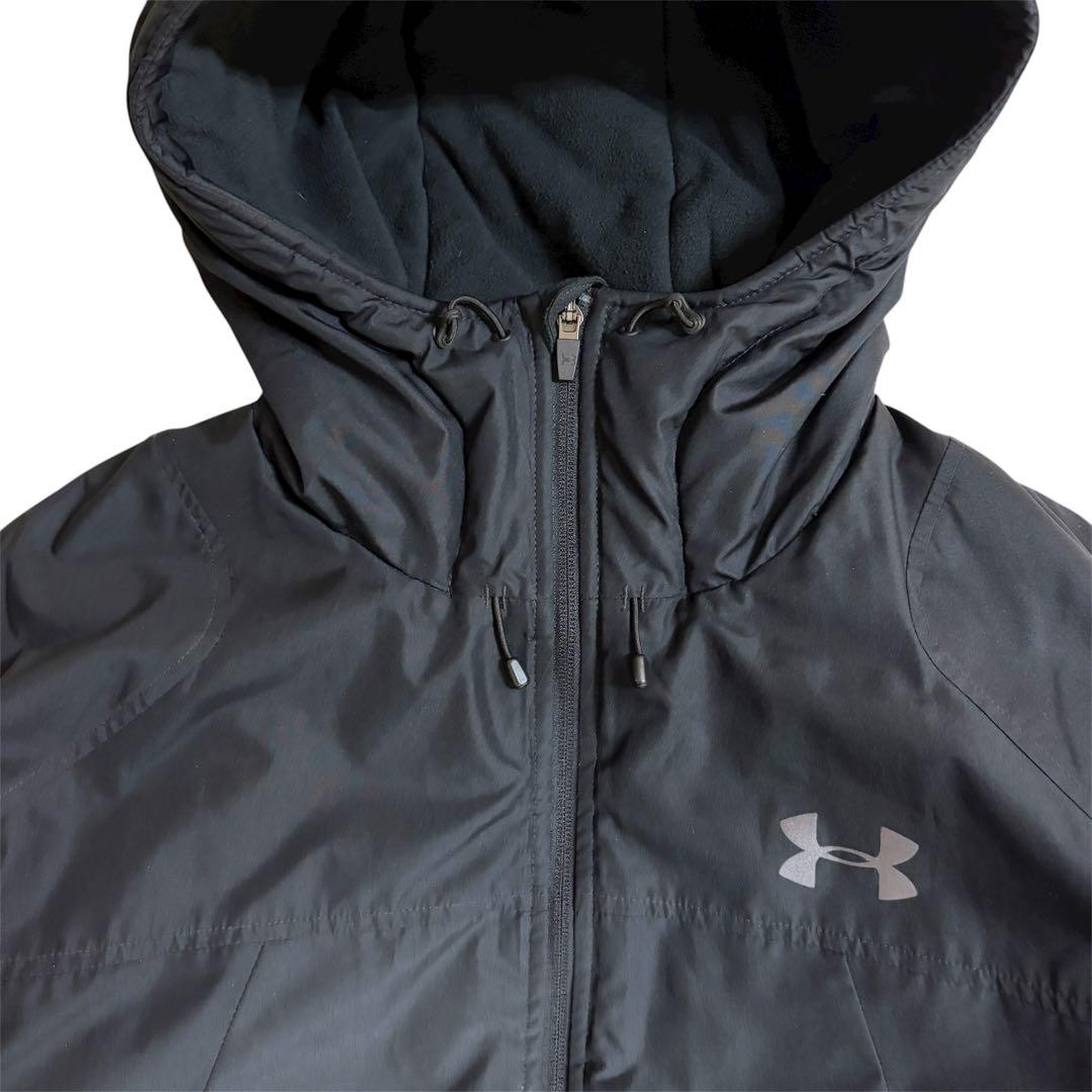 UNDER ARMOUR 保温性 ロゴプリント フーデット ベンチコート XXL