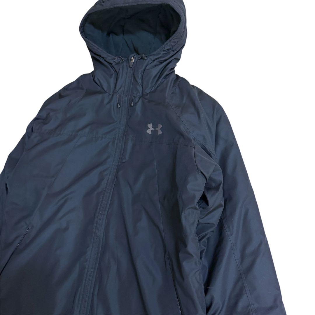 UNDER ARMOUR 保温性 ロゴプリント フーデット ベンチコート XXL
