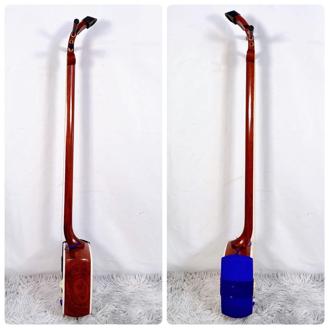 長唄三味線　細棹　花梨　丸打胴　皮破れなし　天神欠けなし　初心者オススメ