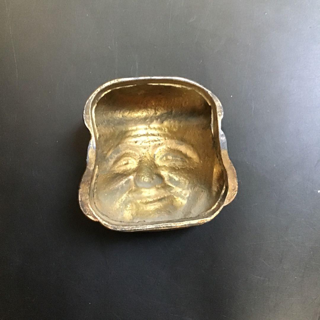 珍品　金属製顔彫刻　オブジェクト　骨董品　アンティーク