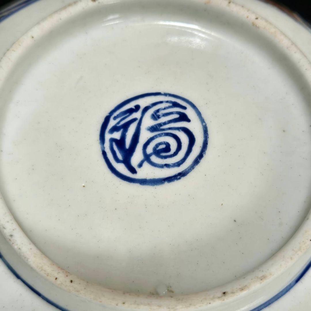 23-545 古伊万里色絵金彩　海鵜紋様深鉢