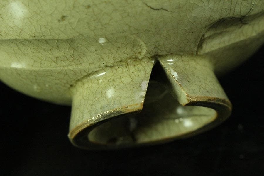 茶道具 古萩 刷毛目茶碗 江戸末期 桂又三郎 書付(K-YC560)