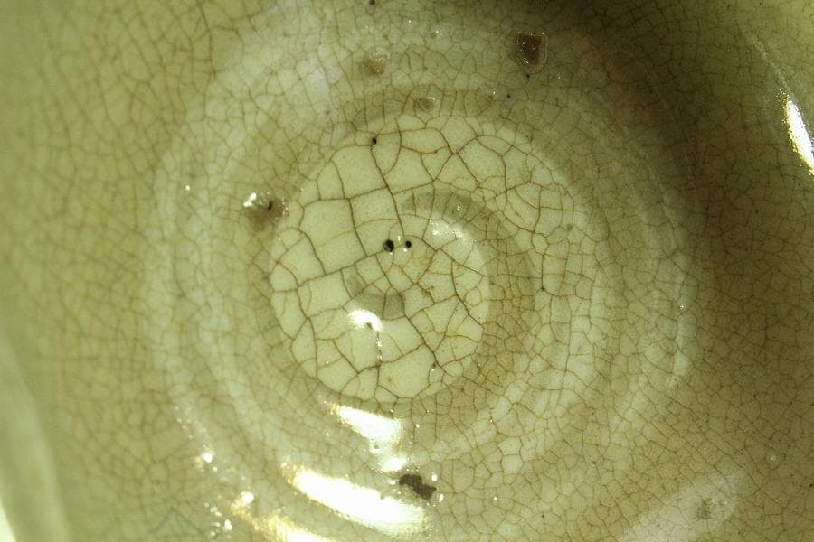 茶道具 古萩 刷毛目茶碗 江戸末期 桂又三郎 書付(K-YC560)