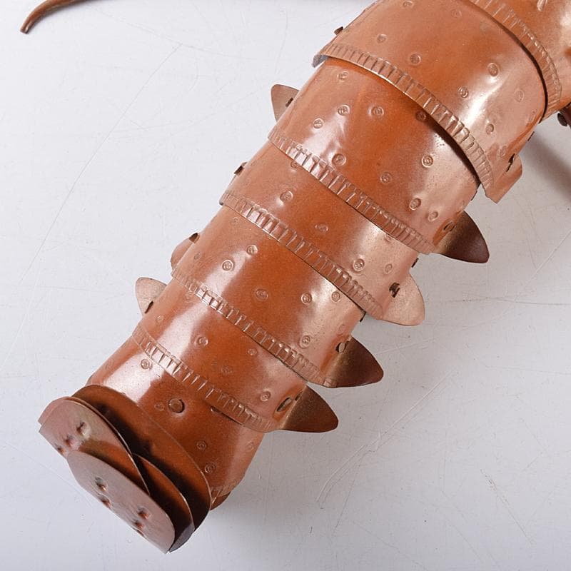 五十一代　明珍宗之作　銅製　伊勢海老　自在置物　共箱　D　R8678