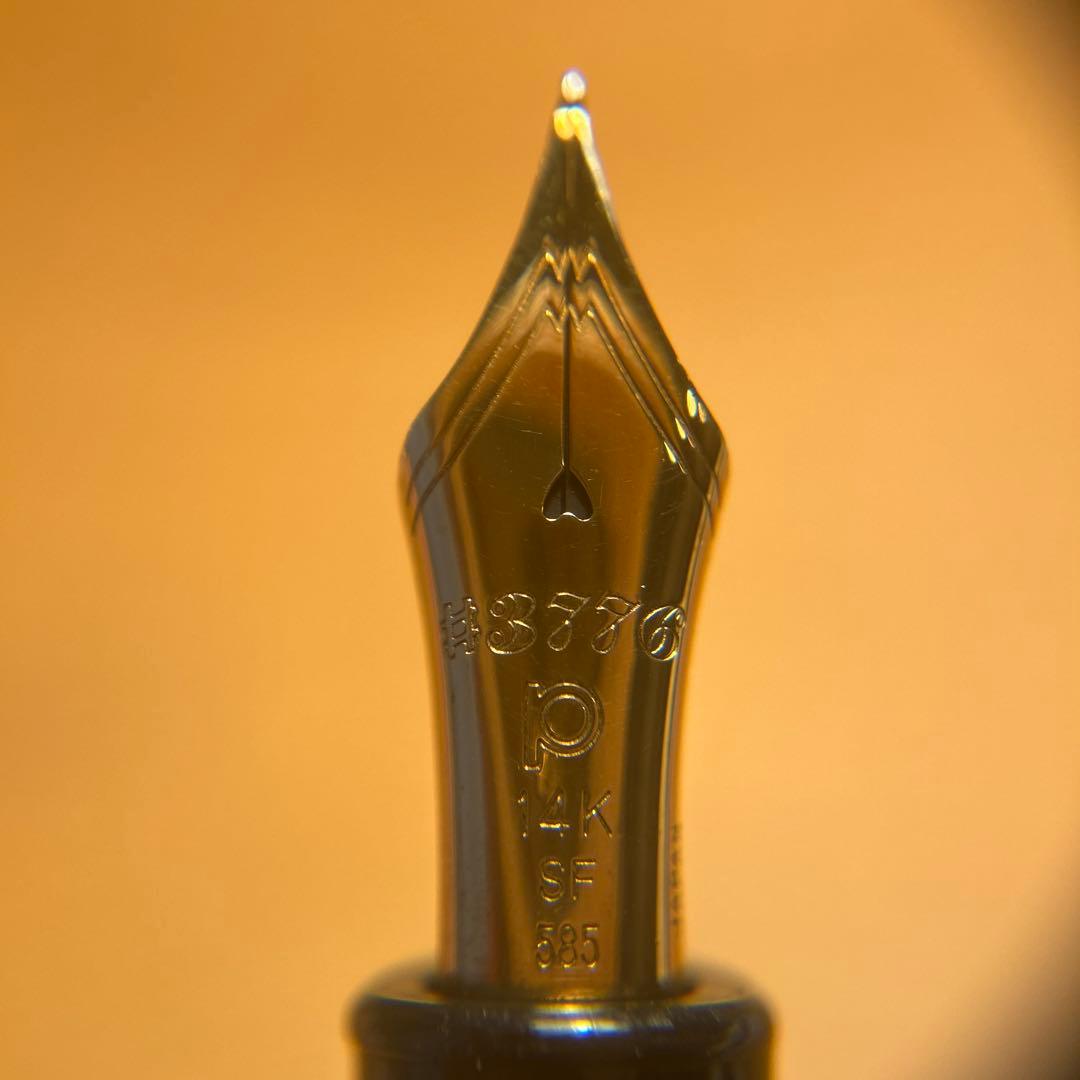 プラチナ万年筆　ギャザード　細軟　SF 14k 珍品