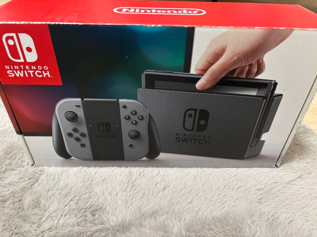 NintendoSwitchグレー本体+ネオンブルーJoy-Con2本付き