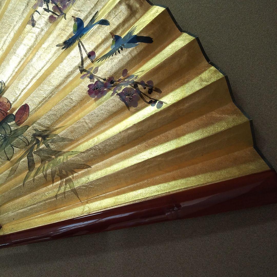 特大 扇 飾りディスプレイ 花鳥風月 お洒落 雑貨 希少