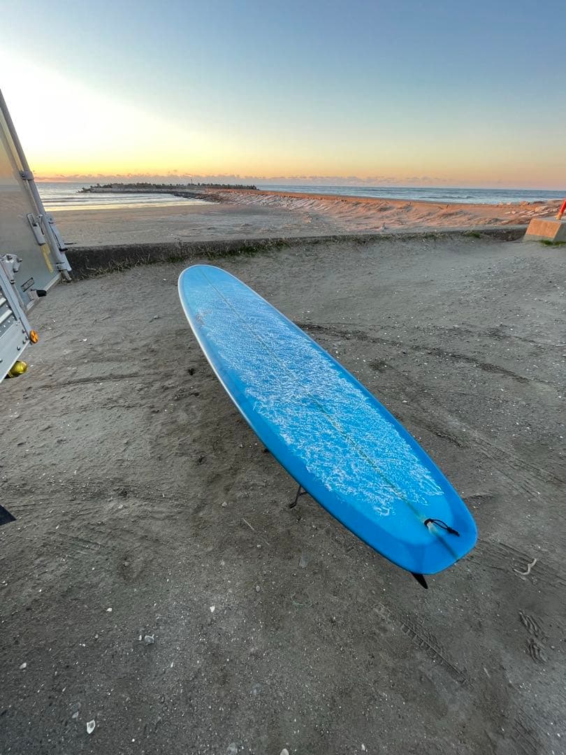 サーフボード　 青ロングボード 1フィン 良好　10ft ノーズライティング可能