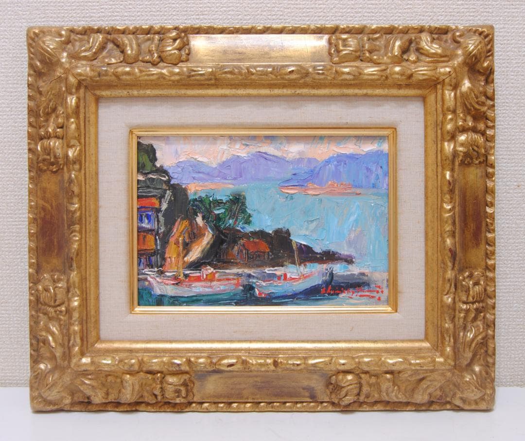 山田新一 イドラ にて 油彩画 油絵 風景画 ギリシャ エーゲ海 師: 藤島武二