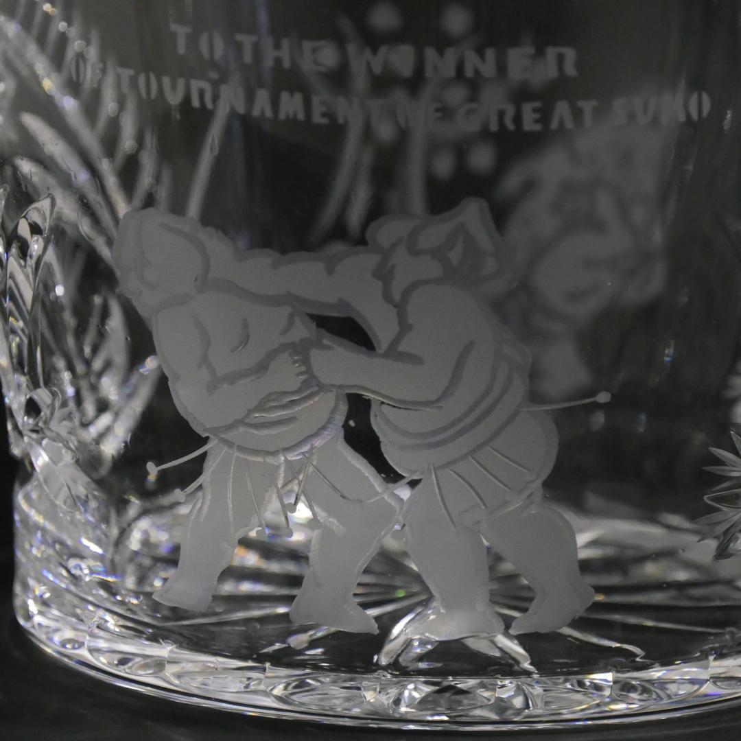 ボヘミアンクリスタルグラス；オブジェ（相撲）
