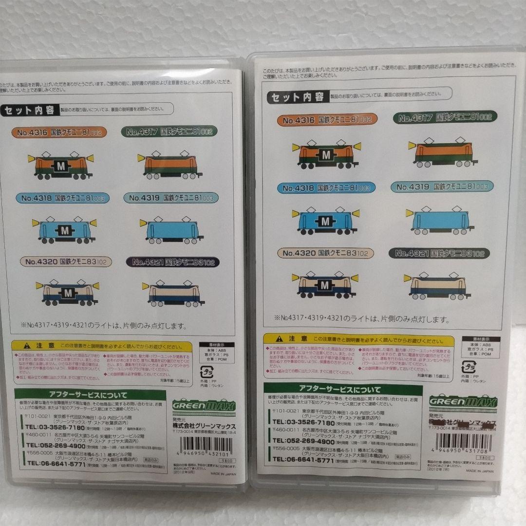 鉄道模型Nゲージ　グリーンマックス 　クモユニ81形湘南色クモニ83形100番台