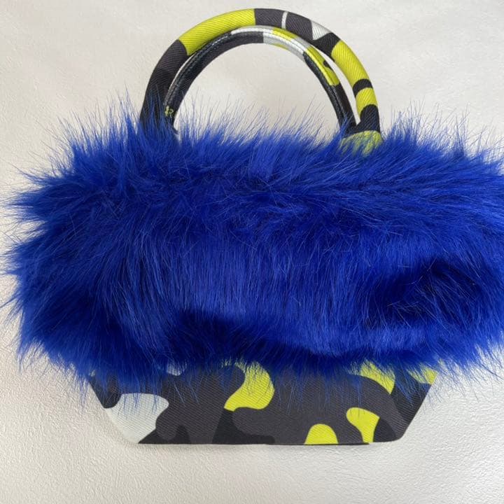 新品　パーリーゲイツ　カモフラ　ファー　カードバッグ　ラウンドバッグ