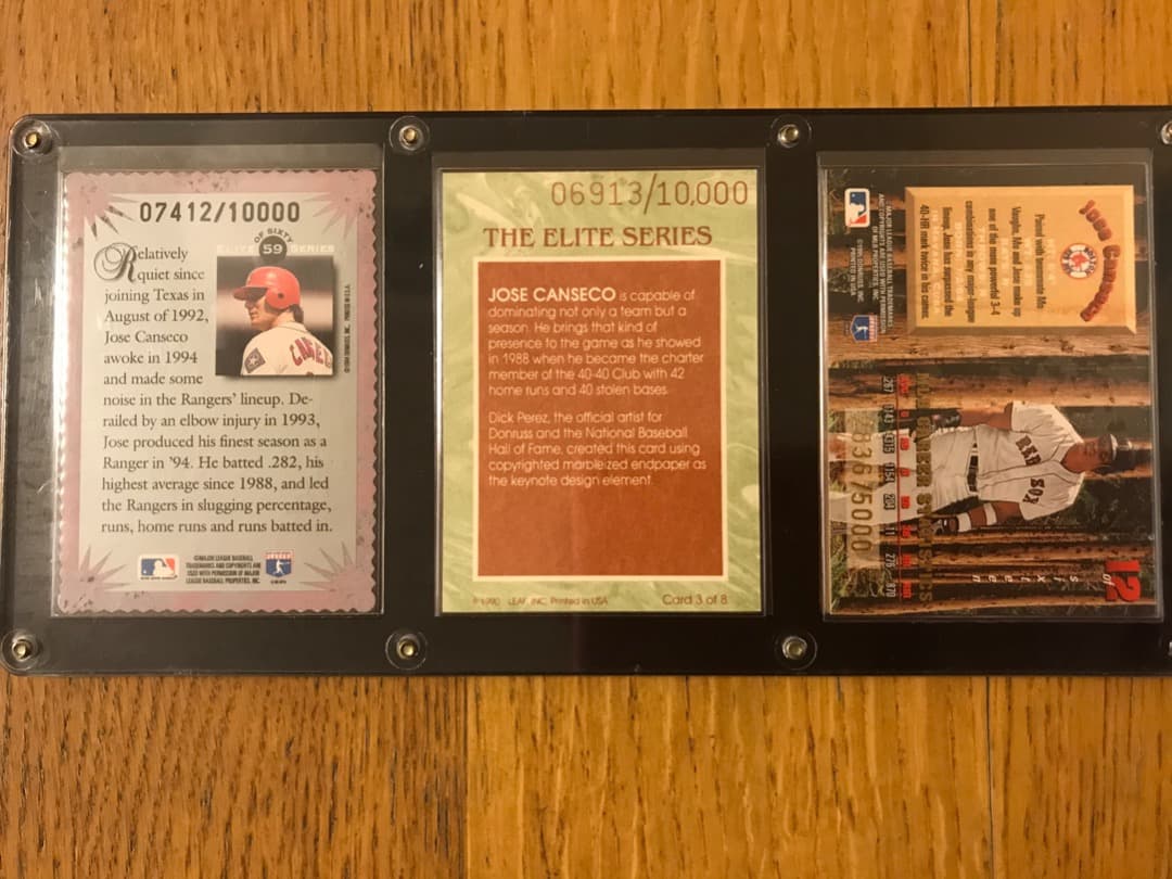 Jose Canseco  1991Donruss Elite含む3枚セット