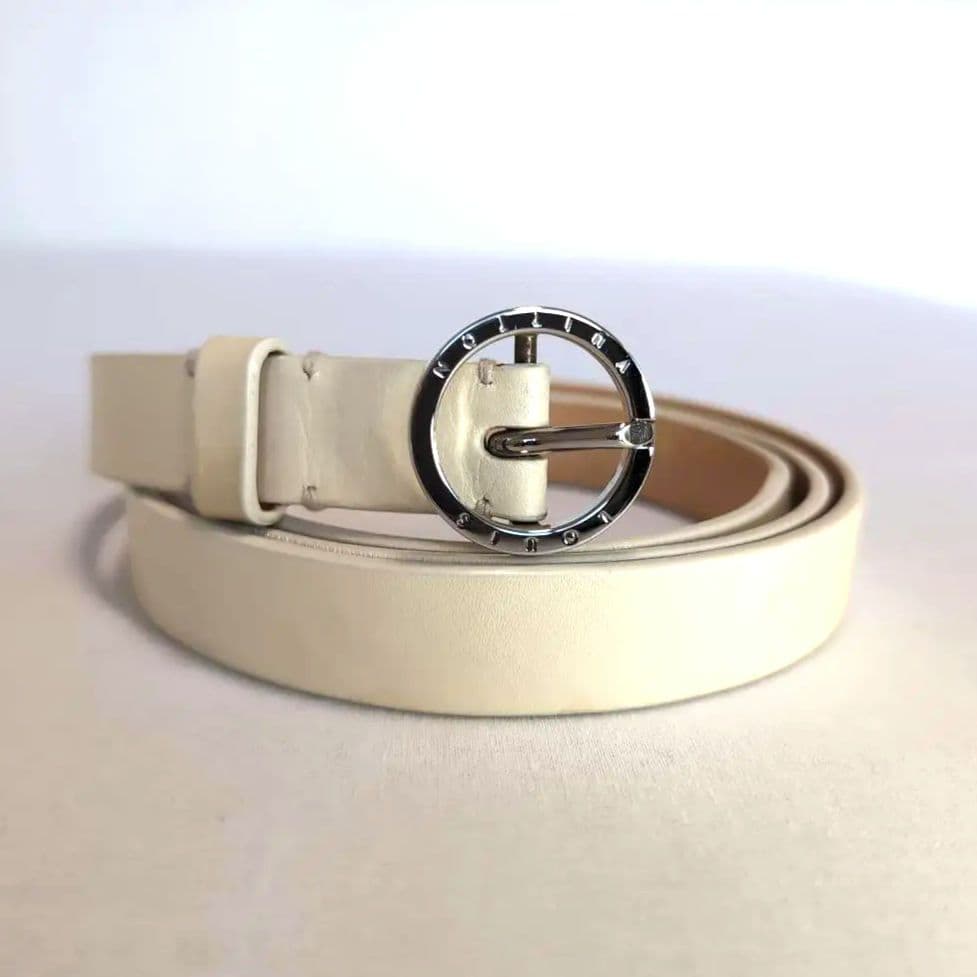 LV サークルロゴ ベルト 白 幅2cm 88cm±5 L相当 ゴルフ向き117