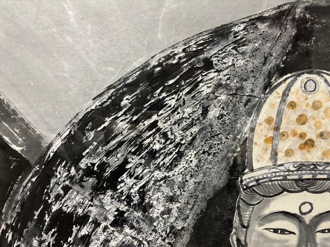 水墨画の天才 福田佳明画伯 「 ザ ，サン 」 お釈迦さま 貴重品 激安