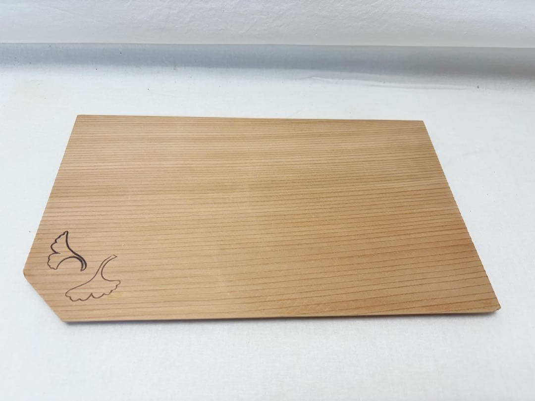 未使用 茶道具 杉 隅切 銀杏 銘々皿 五客揃 四足付 菓子器 菓子皿