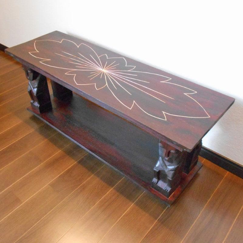 アジアン家具 バリ家具 花柄模様 ロータイプ ＴＶボード ＴＶ台 テレビ台