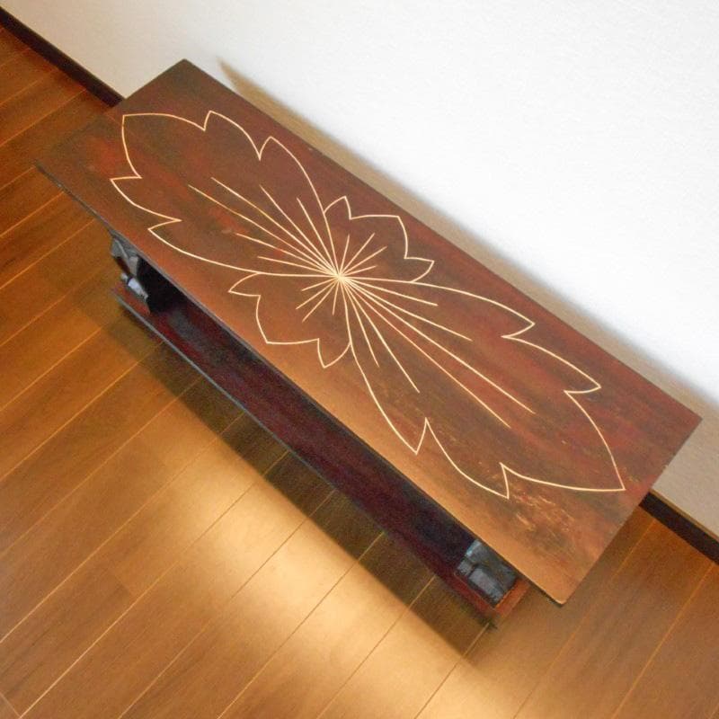 アジアン家具 バリ家具 花柄模様 ロータイプ ＴＶボード ＴＶ台 テレビ台