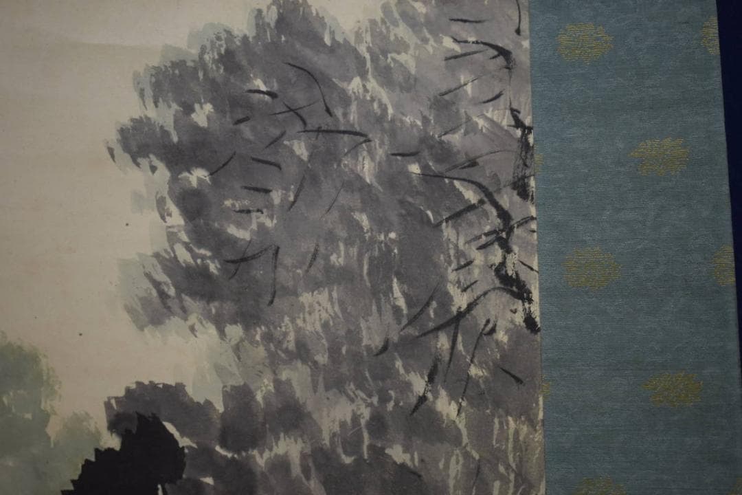 真作/田中頼璋/夏景山水図/桐共箱付/布袋屋掛軸HJ-415