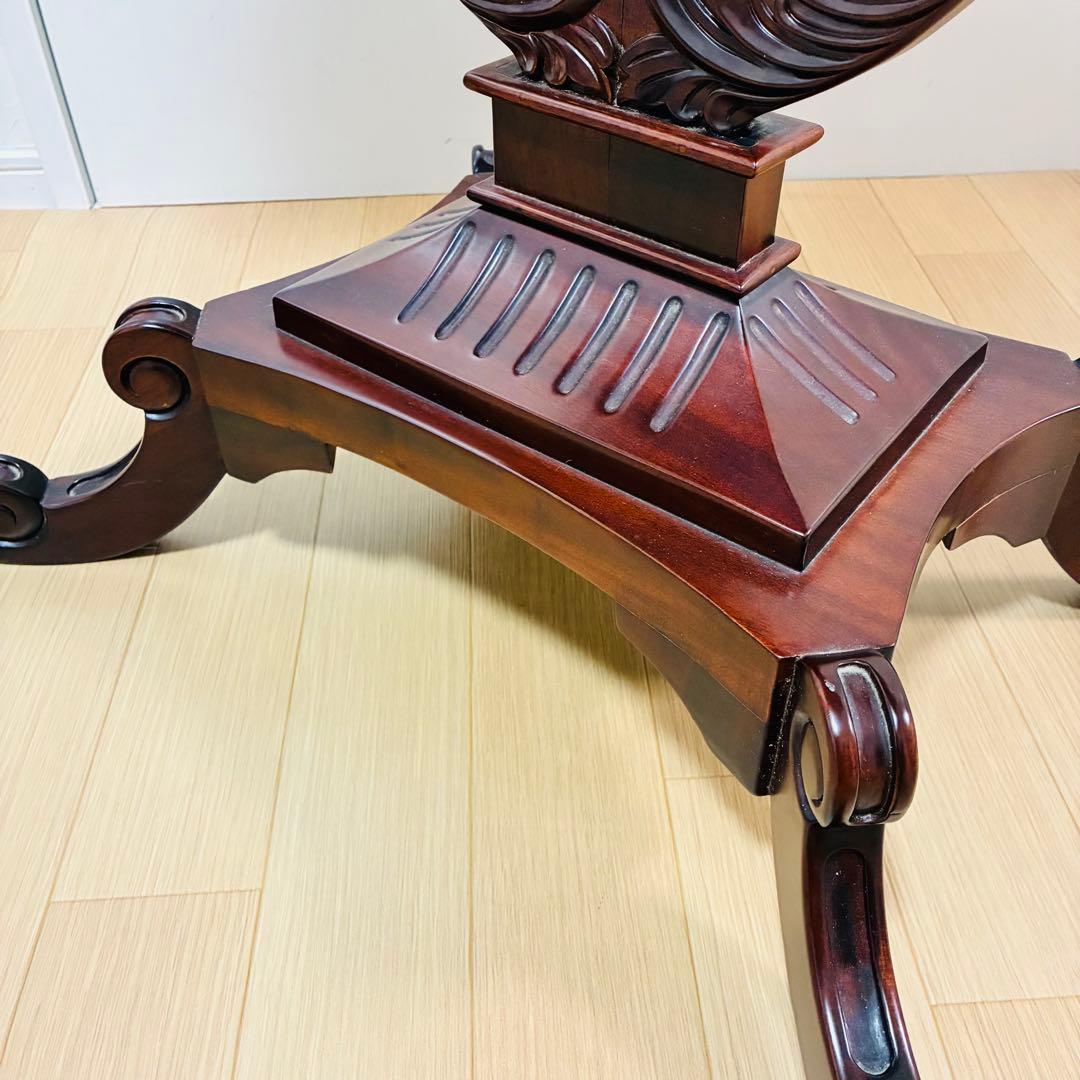 【希少】英国　イギリス　マホガニー　ハープ型　サイドテーブル　ヴィンテージ　猫脚