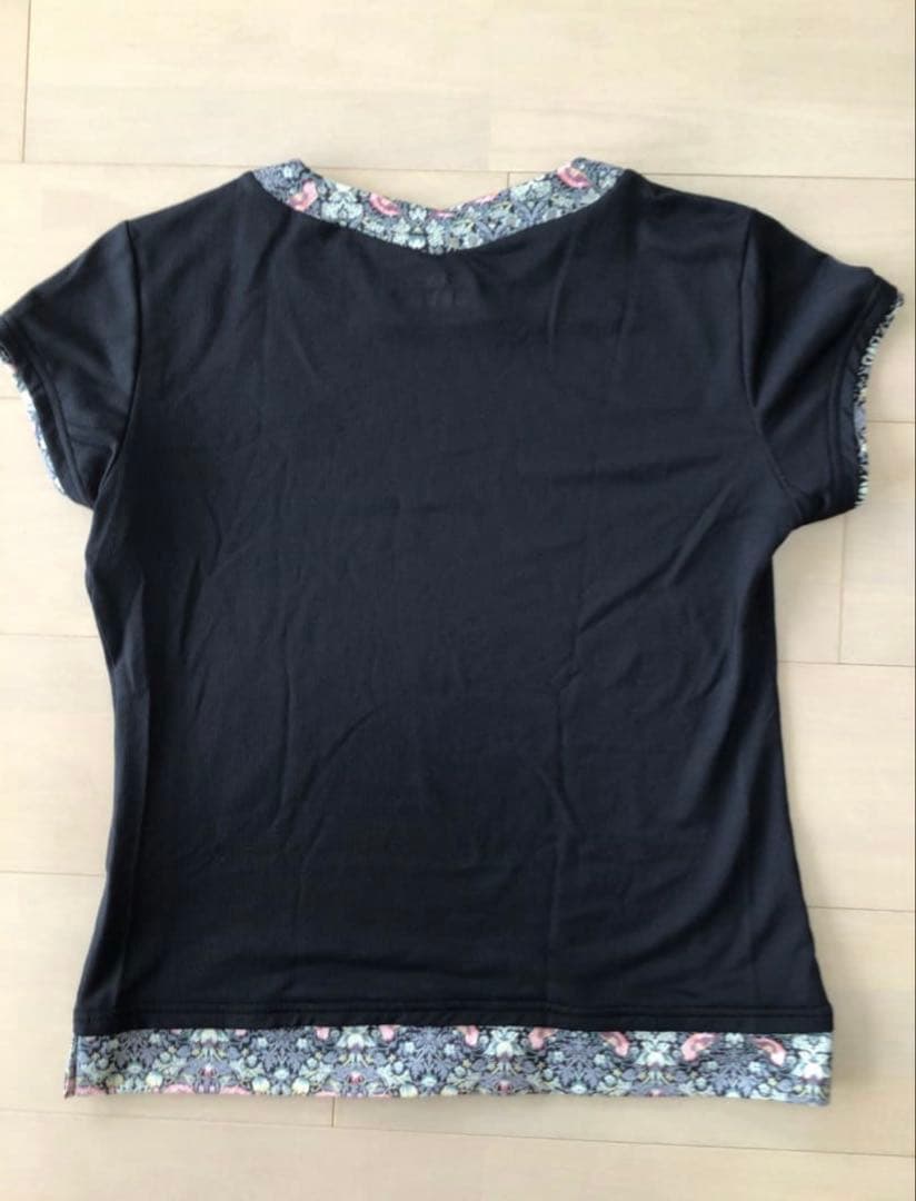 YONEX ゲームシャツ　黒　リバティ柄