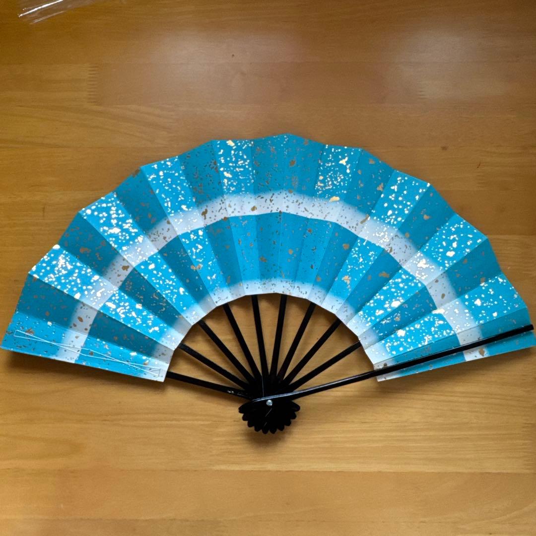 舞扇子 青と白のグラデーション