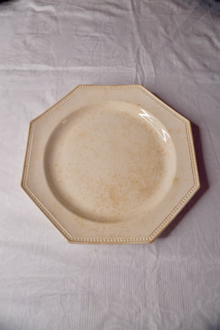 フランス アンティーク クレイユモントロー オクトゴナルプレート 陶器 平皿③