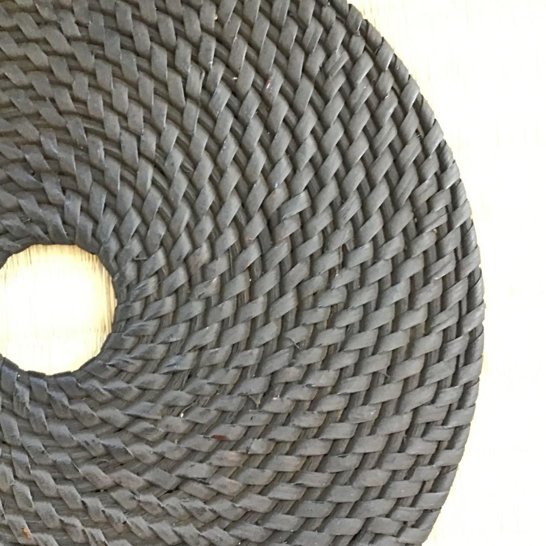 茶道具　釜敷　籐編み釜敷　船橋重郎作　桐共箱　紙箱　S236KS