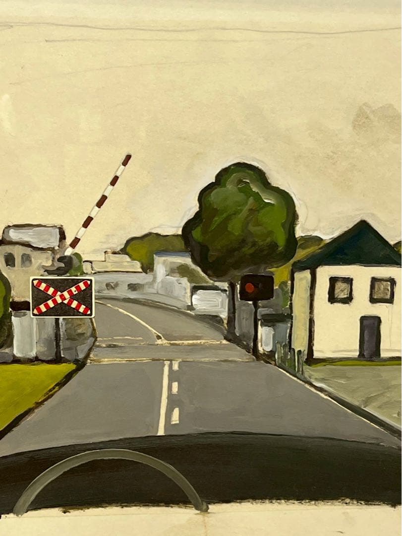 大月雄二郎「La route de France」油彩