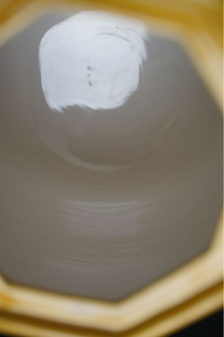 2代 中村翠嵐 古代黄交趾 八角葡萄棚 水指 共箱 茶道具