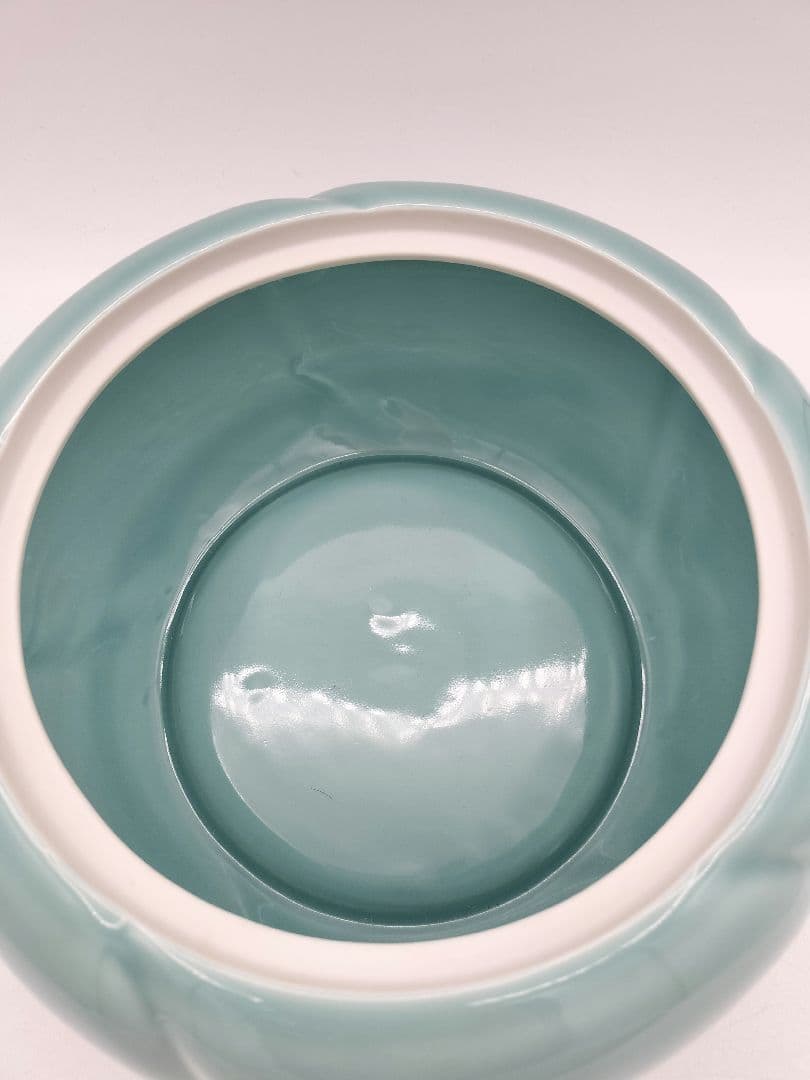 c911 水指 青磁捻梅 桜峰作 木箱 茶道具 古物