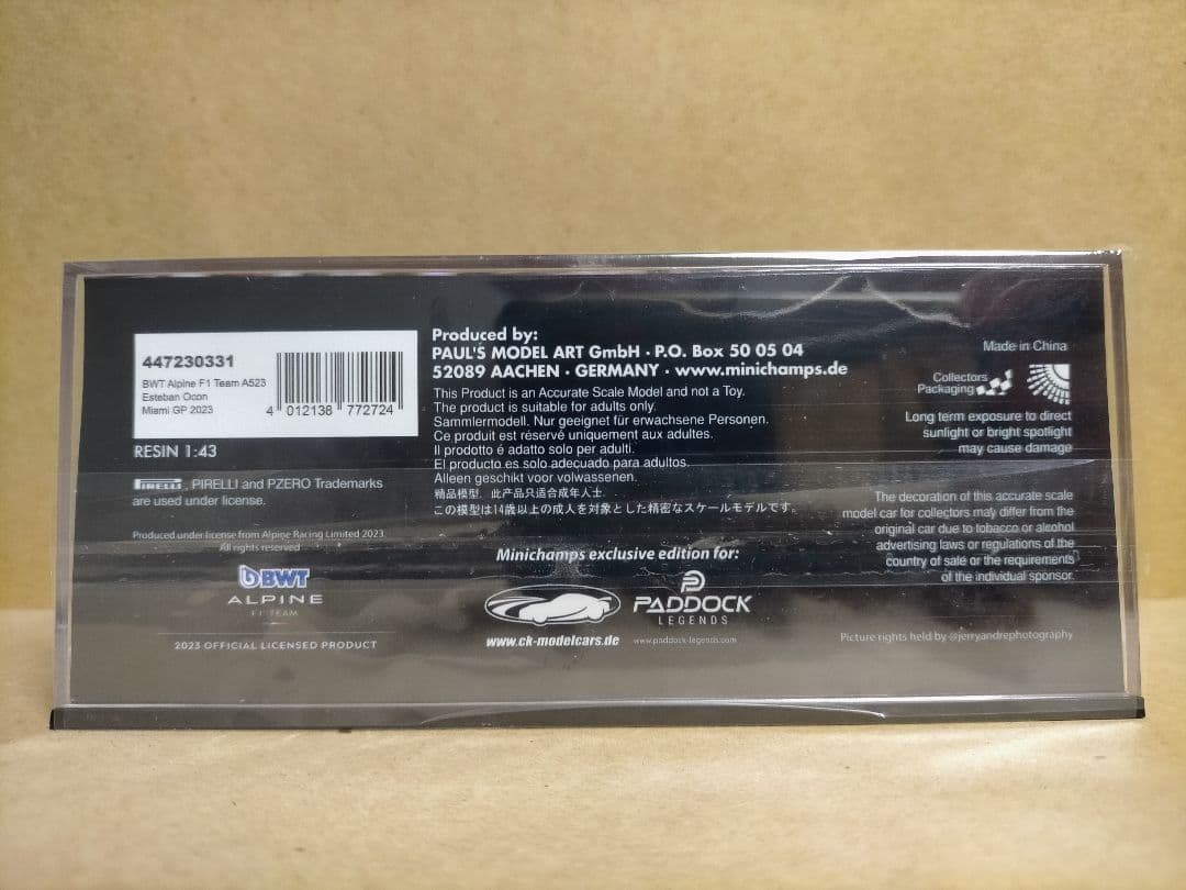 PMA 1/43 アルピーヌ ルノー F1 A523 オコン 2023 マイアミ