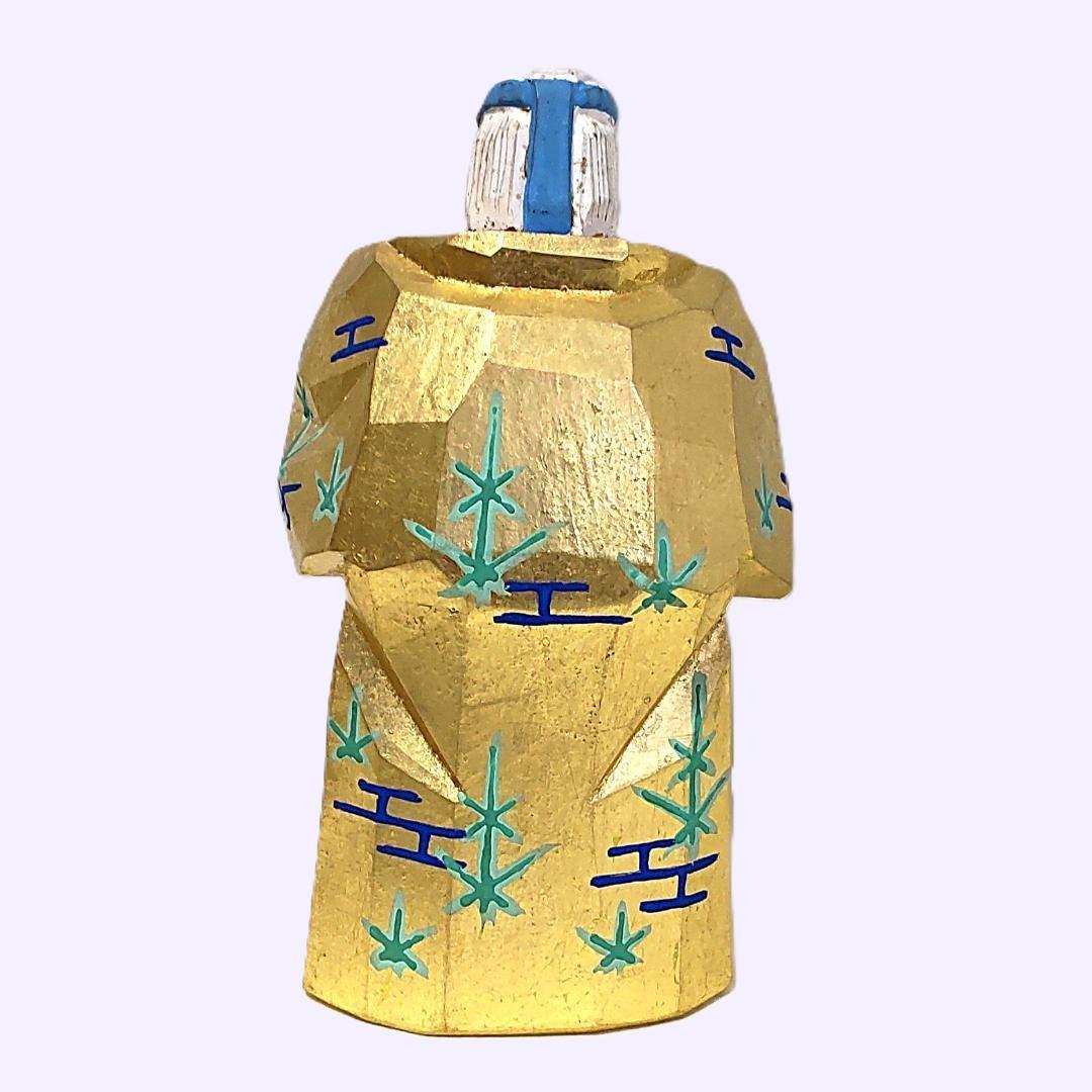 一刀彫 高砂 奈良一刀彫 奈良人形 木嶋良宗 工芸品 置物 共箱