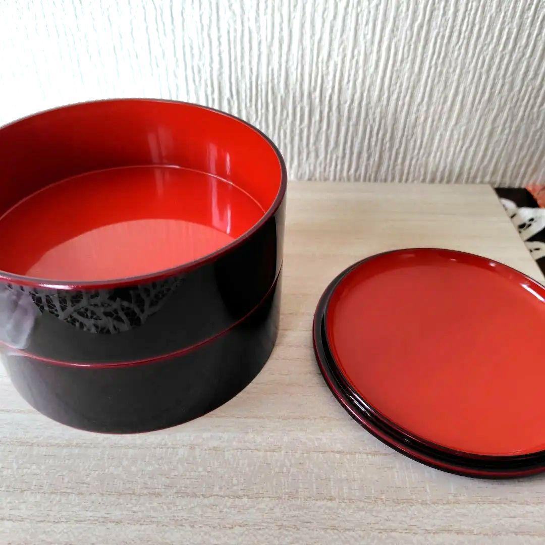 高級会津塗本乾丸型二段小重